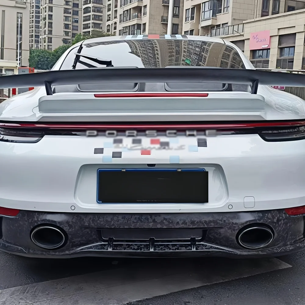 Sport Design Style Forged Grain Dry Carbon Fiber Rear Diffuser Rear Lip for Porsche 992 Carrera S Retrofit/Upgrade