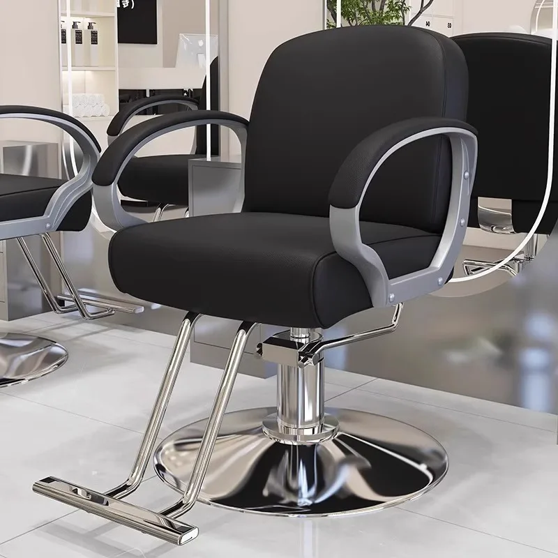 

Cut Hair Cosmetic Barber Chairs Luxury Hairdressing Perm Liftable Barber Chairs PU Leather Metal Salon Furniture Sandalye Lslfy