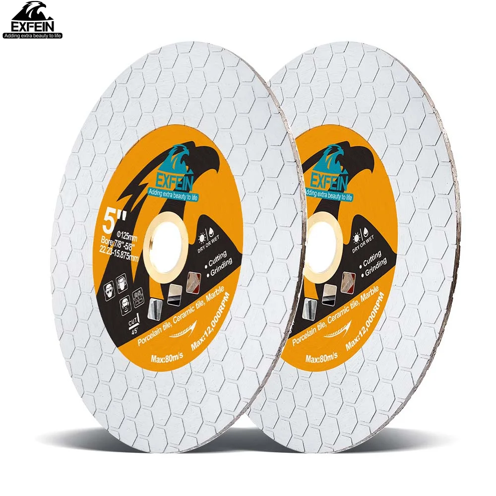 EXFEIN ダイヤモンドカッティングディスク 125mm 両面切断研削ディスク セラミックタイル磁器用カッター 鋸刃 カットプレート