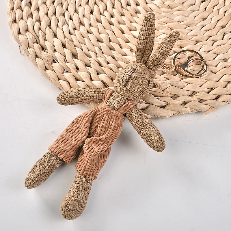 Pendant Cartoon Key Holder Kids Cloth Korean Style Key Ring Bag Pendant Decoration Lady Rabbit Keychains Girls Car Accessories