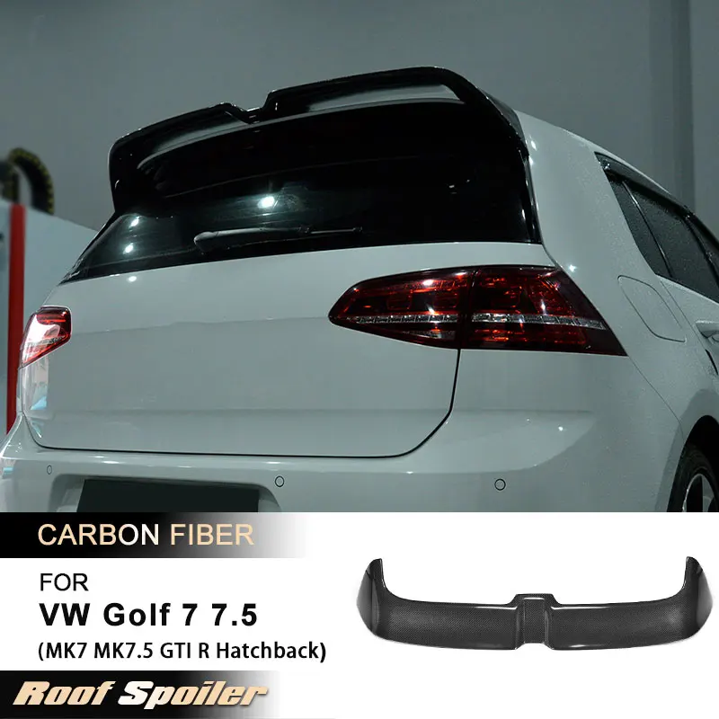 

Car Rear Roof Spoiler Wings for VW Golf 7 7.5 MK7 MK7.5 GTI R Hatchback 2014-2019 No Base Rear Spoiler Wing Lip Carbon Fiber ABS