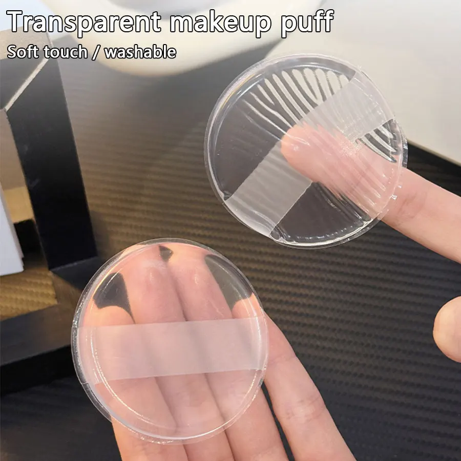 1pcs, Transparent Silicone Powder Puff, Super Soft Jelly Air Cushion Powder Puff, Dry and Wet Sunscreen Liquid Foundation Puff