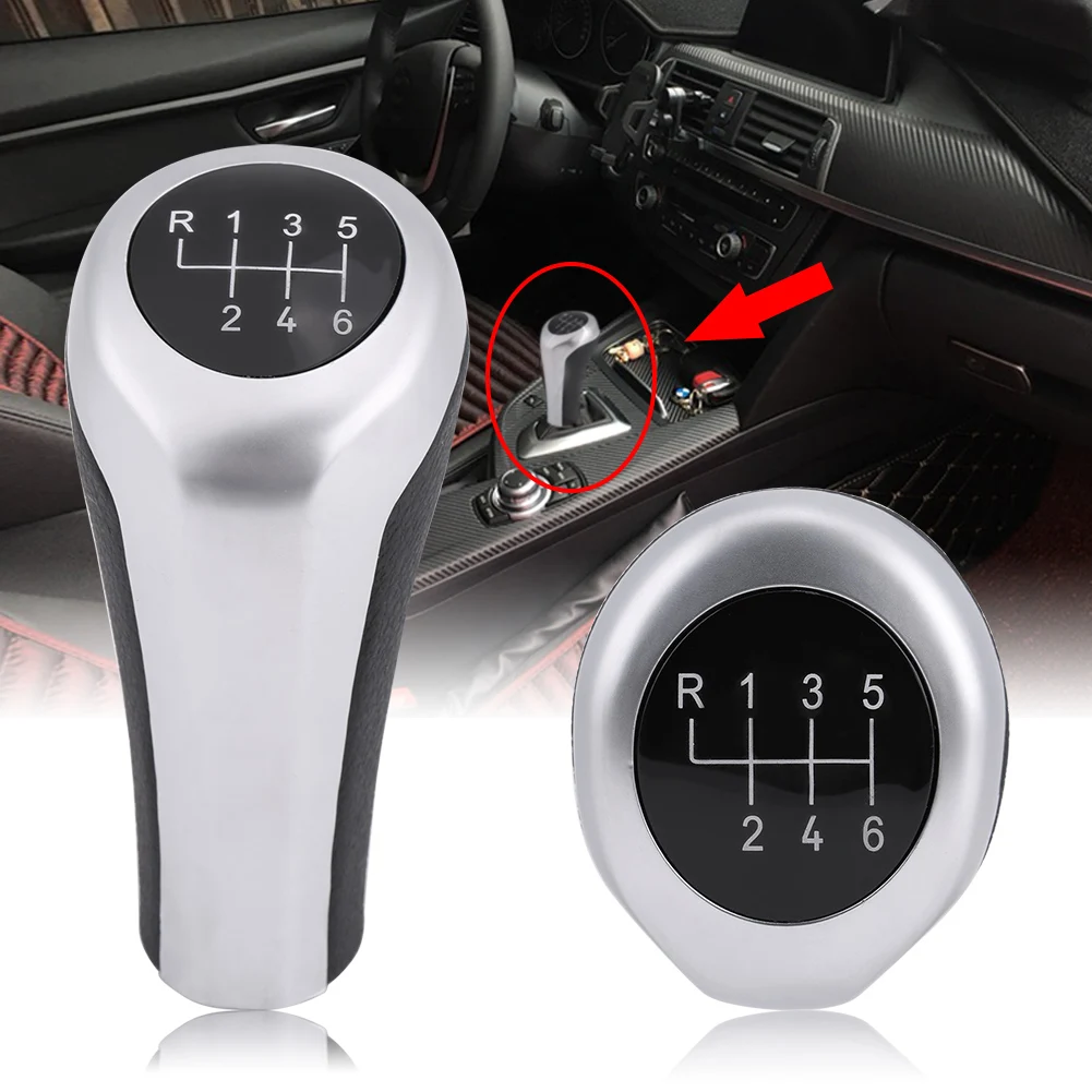 

6-Speed Gear Shift Knob PVC Black Shifter Knob Replacement for BMW 1 3 5 6 Series X1 X3 X5 E60 E61 E65 E83 E84 E90 E91 E92