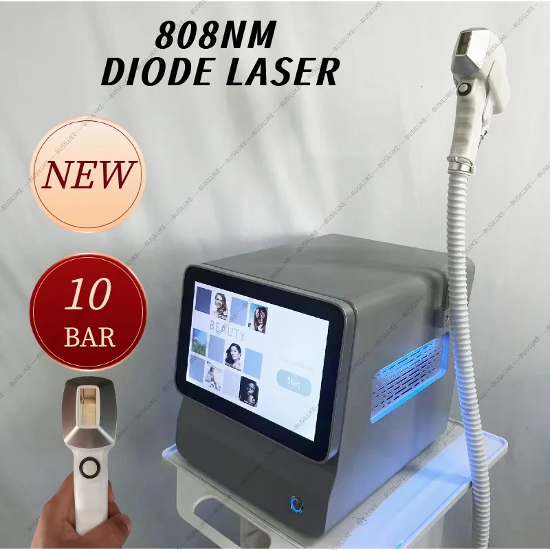 

NEW 10 Bar 808 Diode Laser Hair Removal Machine Alexandrite Professional Titanium Painless ICE Platinum Permanent Hair Removal