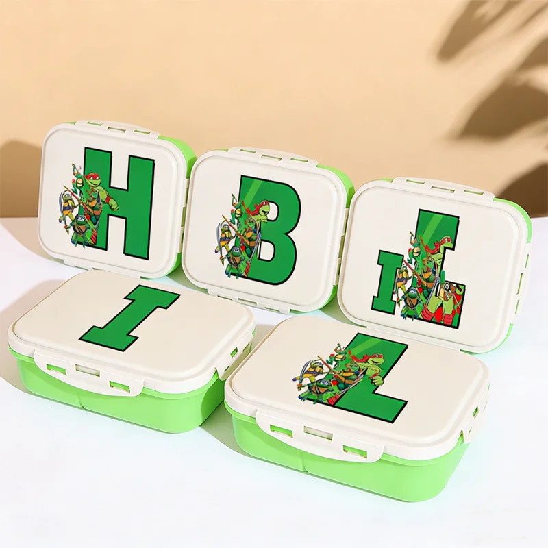 

Teenage Mutant Ninja Turtles Compartment Lunch Boxes Printed A-Z Letters Fruit Food Container Bento Box School Portable Supplies