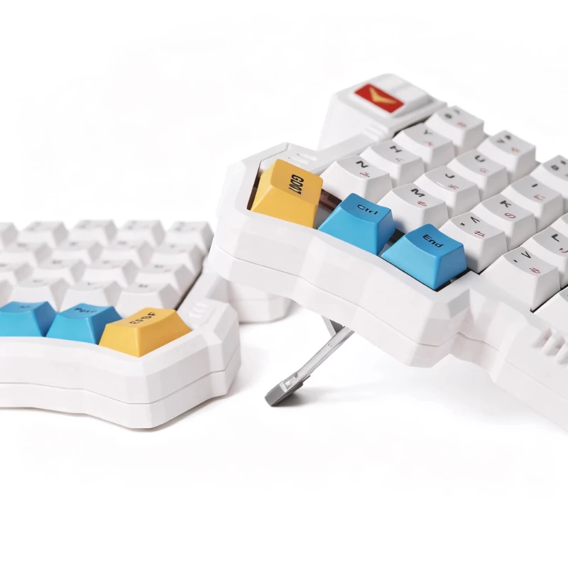 NEW Silakka54 Wired Split Keyboard Custom 6X4 Adjustable Tilt Bracket QMK/VIAL RP2040 Ergonomic hot-swap MX switch for gamers