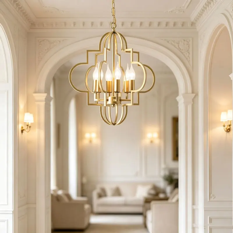 Nordic high-grade Dining Room Pendant Lamp Gold Chandelier Living Room Design Bedroom Cafe Kitchen Vintage American Droplight