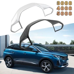 For Peugeot 3008 GT 4008 5008 ABS Carbon Fiber Sticker Steering Wheel Trim Decorative Frame Cover Car Styling