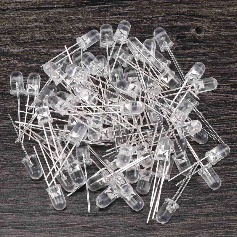 LED Bright Light Lamp Emitting Diode, 70 Piece, DC 3V-6V, 5 Mm, White