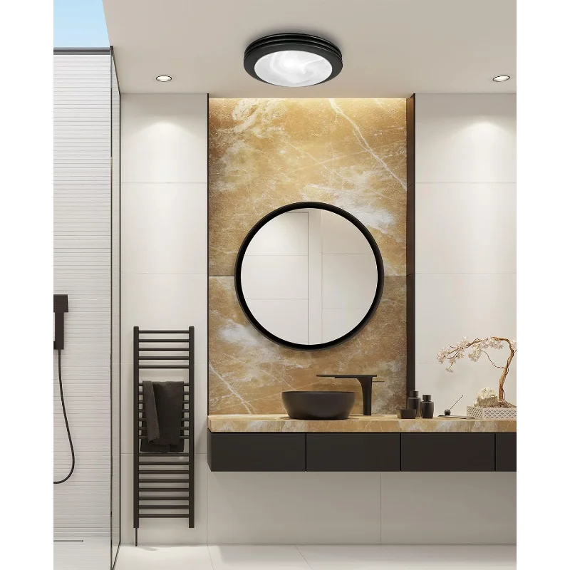 مروحة عادم Akicon مع ضوء، مروحة حمام عادم تهوية 80 CFM 2.0 فائقة الهدوء مع ضوء، 3000K/4000K/5000K