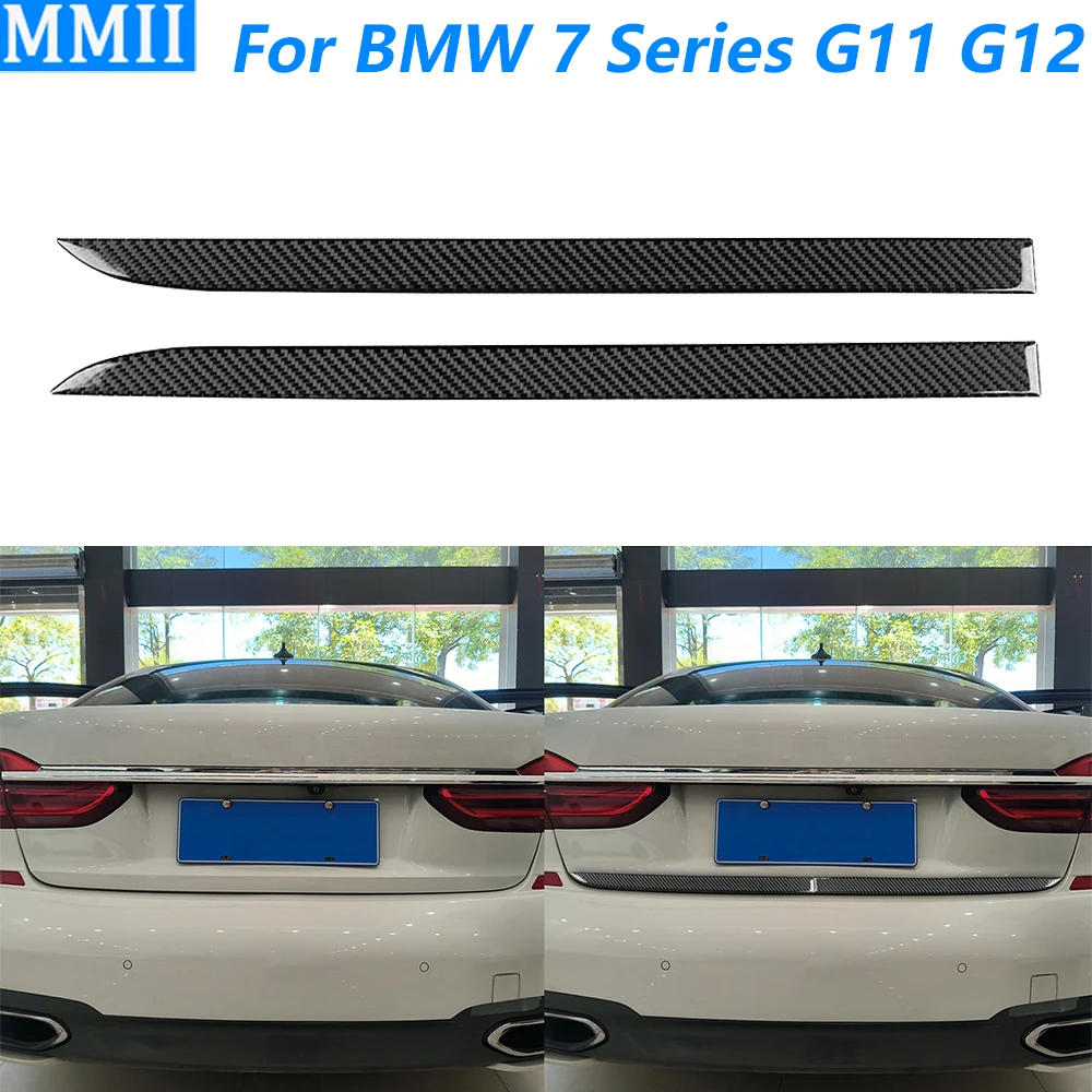 

For BMW 7 Series G11 G12 2015-2022 Carbon Fiber Rear Tailgate Trunk Panel Decorative Strips Car Accessories Decoration Sticker