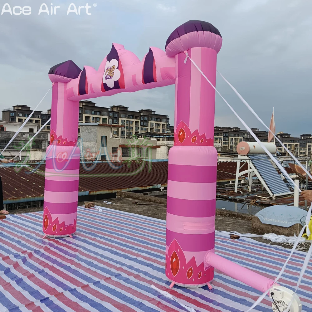 3x2.5mH Inflatable Pink Archway, Valentine's Day Special Inflatable Castle Arch for Valentine Party Decoration or Event