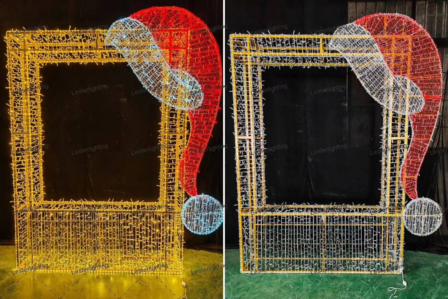 Outdoor lighting Christmas photo frame theme lights can be customized Hotel Garden Park Shopping Center Commercial decoration