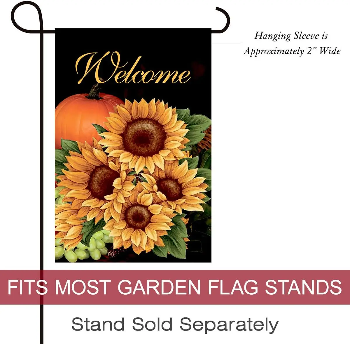 Morigins Welcome Sunflower Pumpkin Fall Garden Flag 12