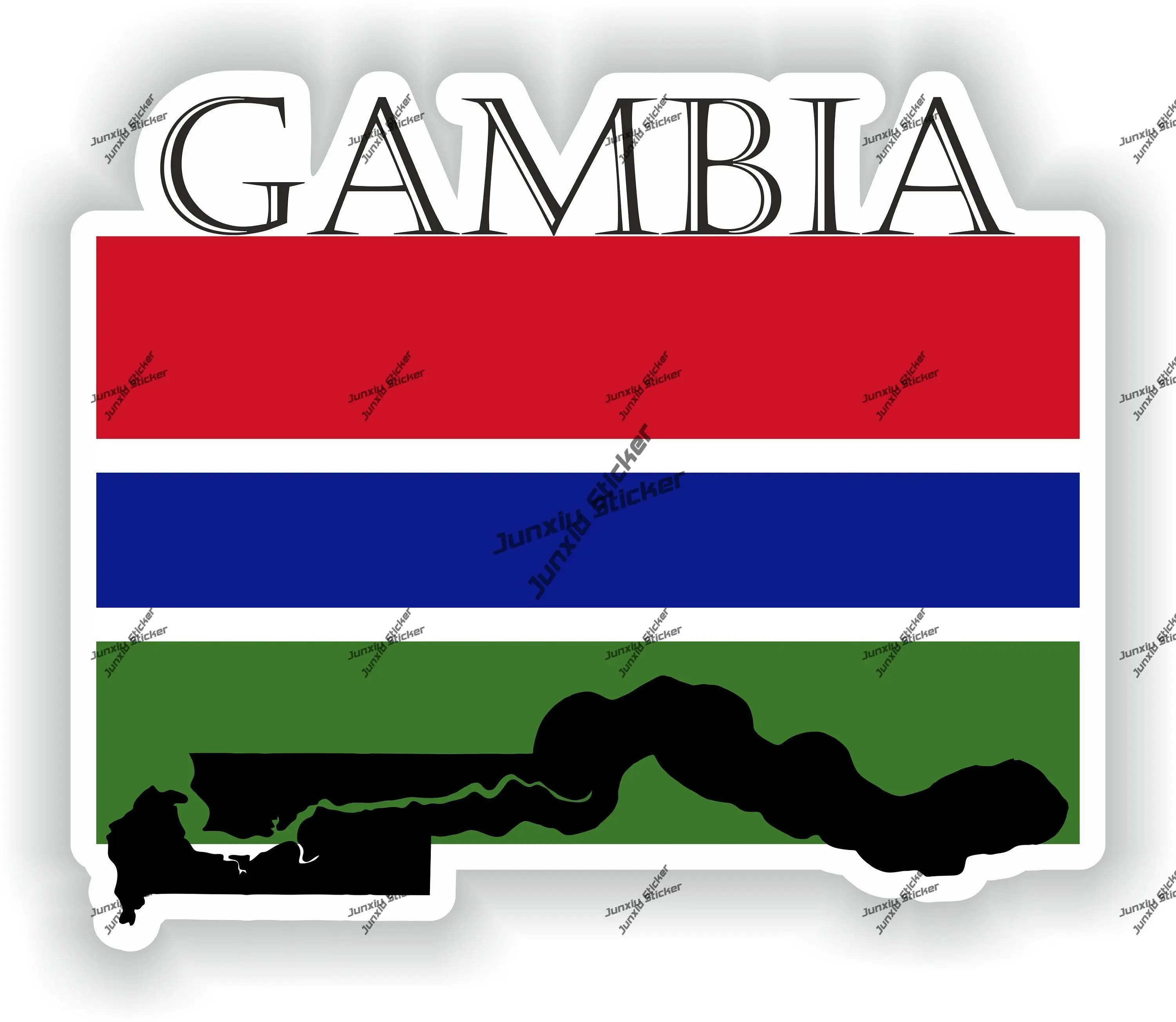 

Gambia Sticker Coat of Arms of Gambia Flag with Graphical Outline Waterproof Decal Decor for SUV Window Car Bike The Whole Body