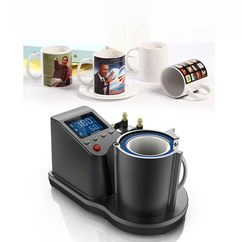 New mini pneumatic cup baking machine, vertical mug heat transfer machine