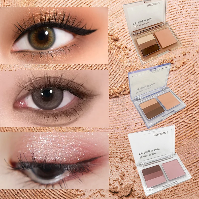 อายแชโดว์พาเลทสี่สีคู่ ความอิ่มตัวต่ํา Matte Pearlescent Earth Color Natural Gradient Blush Eye Shadow
