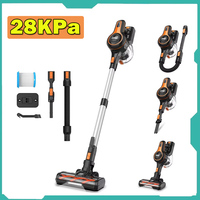 Inse S600 Cordless Stick Vacuum, 25Kpa Suction, 40Min Runtime, Led Light, Orange
