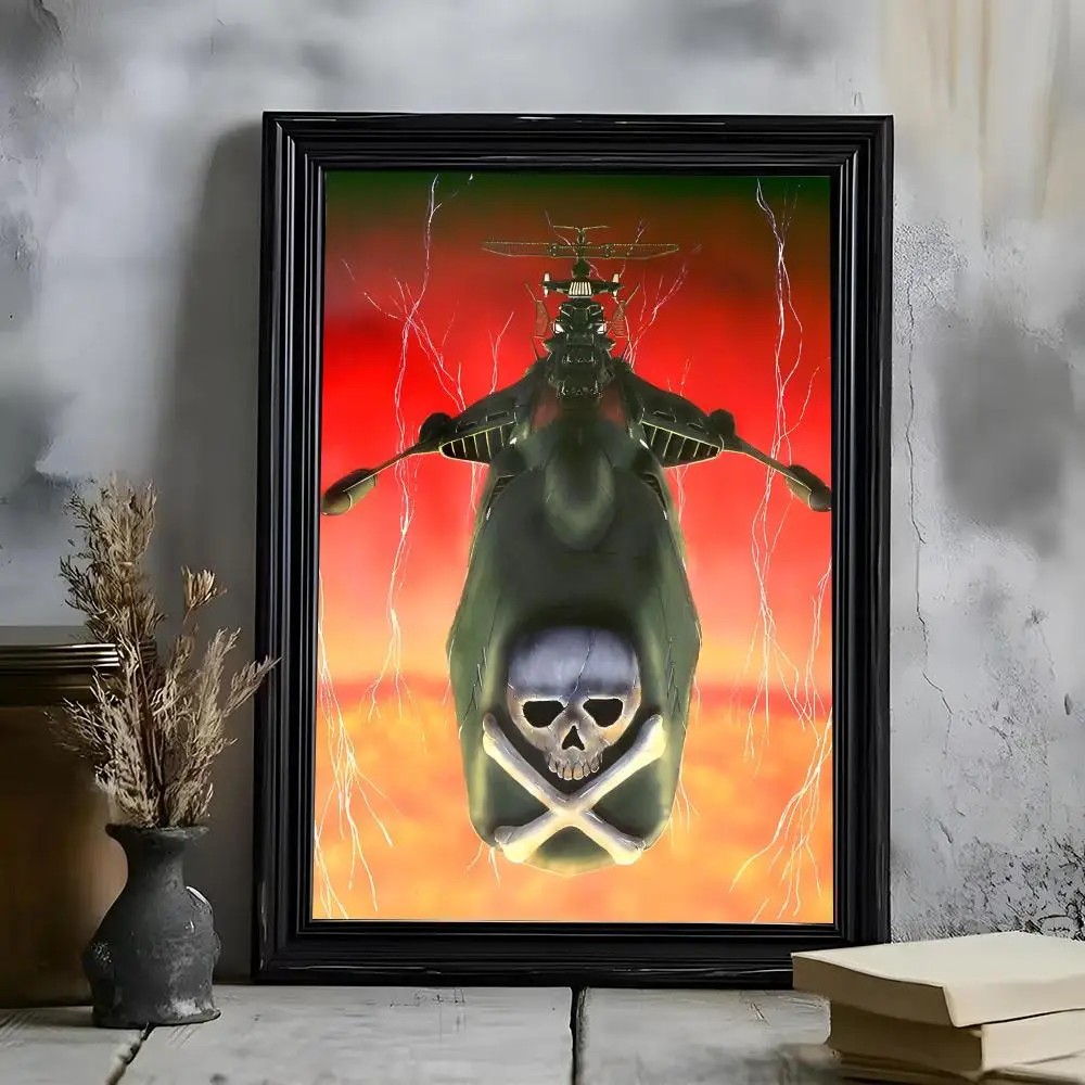 Space Pirate C-Captain Harlock Anime Poster Poster HD Self Adhesive Waterproof Wall Art Ideal For Home Office Dorm Bedroom Great
