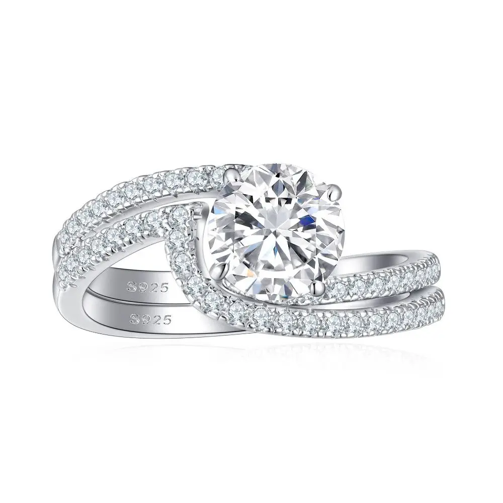 

Elegant 925 Sterling Silver High Carbon Diamond Women's Ring - Minimalist Wedding Band, Engagement Rings Set Jewelry