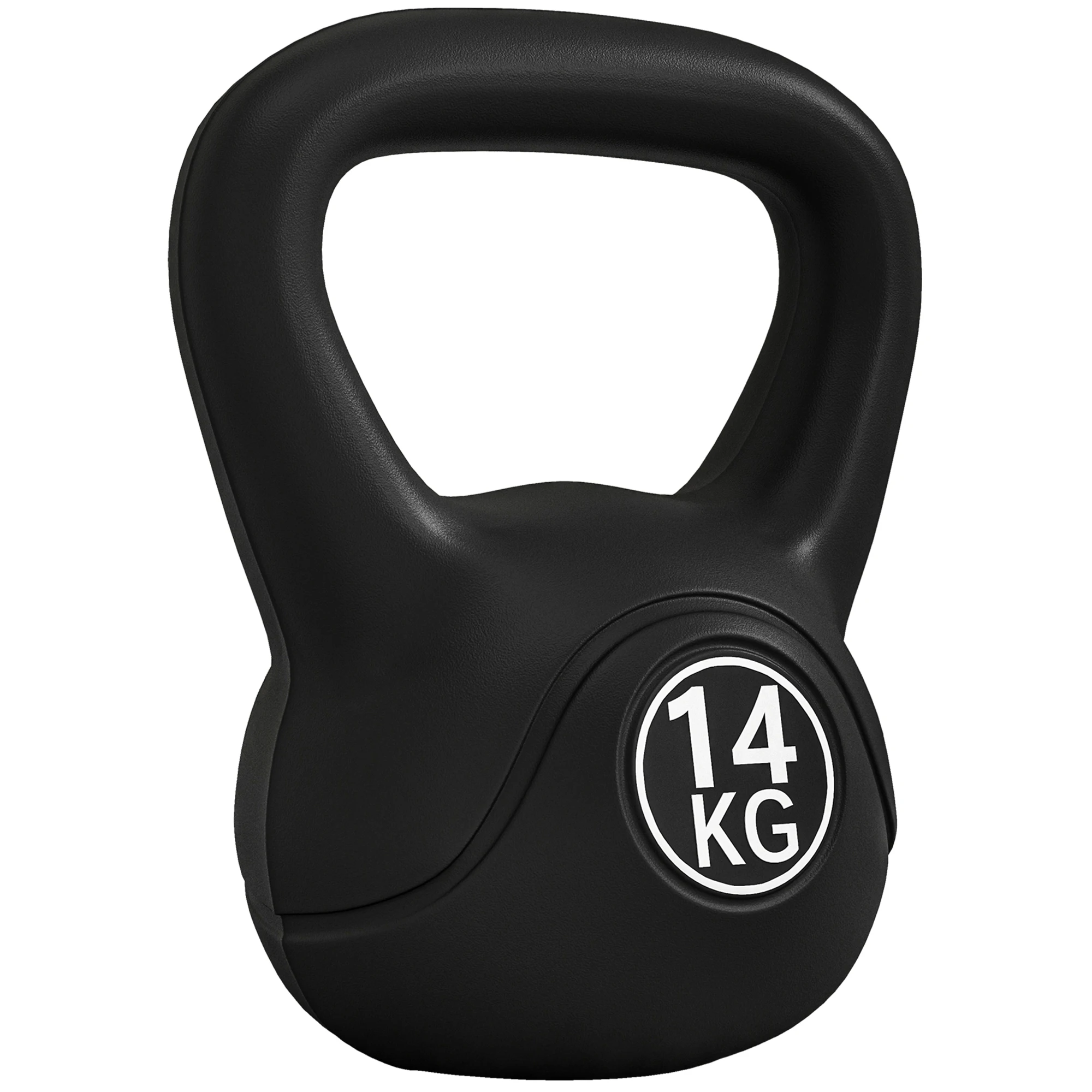 HOMCOM 14 kg Russian weight Fiteness Kettlebell sand filling with wide non-slip handle for workout at home and gym 26x18x32 cm black