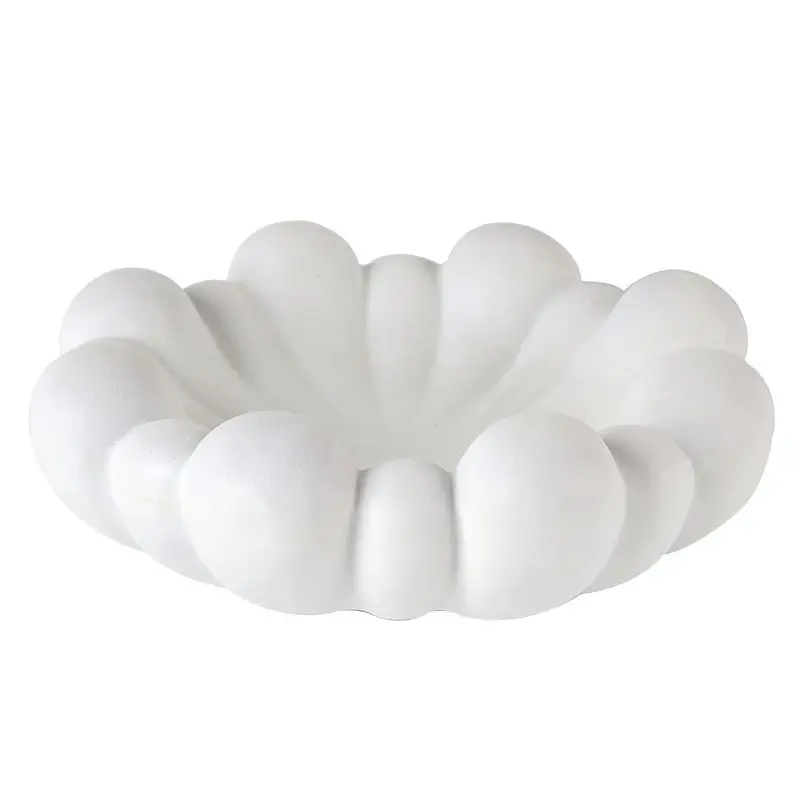 Black White Cloud Shape Resin Snack Dried Fruit Storage Tray Ornaments Home Coffee Table Decoration Hotel Club KTV Plate Crafts