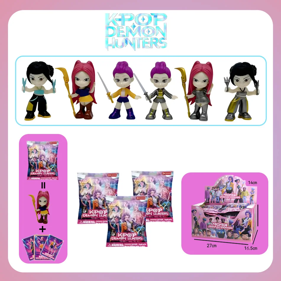 6個入り アニメ デモンハンターズ ブラインドボックスセット KPOP キュート PVC ミニフィギュア 2025 コレクタブルドールモデル ミステリー装飾品