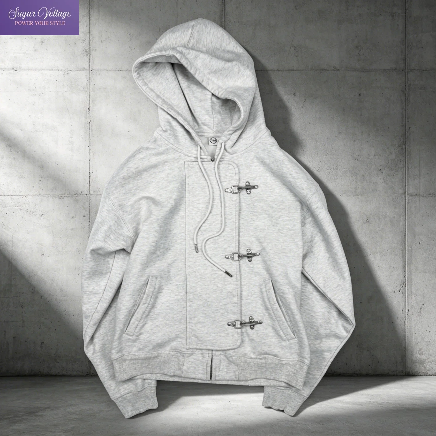 Y2K American Vintage Washed Streetwear Hoodie Women Hook Clasp Zip Up Drawstring Loose Winter Outerwear Casual Daily Wear 2026