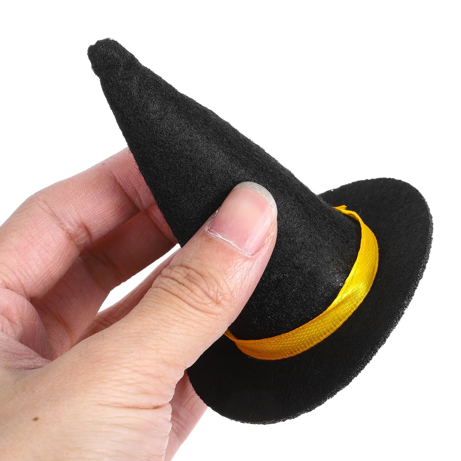 6 uds manualidades DIY decoración de botellas de dulces a granel Mini sombreros de bruja disfraces de Halloween para bebés accesorios para el cabello decoraciones de tazas