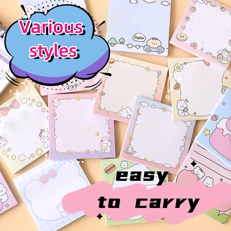 50 Sheets Kawaii Cartoon Sticky Notes  Memo Pad To Do List Weekly Planner Cute Notepad Office School Supplies Stationery