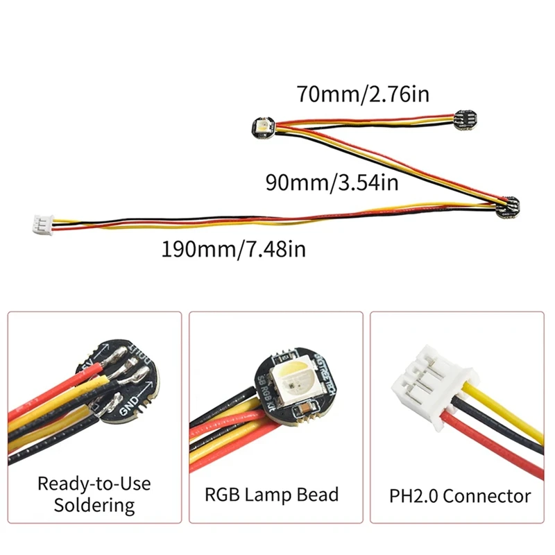 SB RGB Kit V1.0 Bright RGB LEDS RGB Lamp Bead PH2 0 Connector For Voron 2.4 Stealthburner Extruder 3D Printer Parts