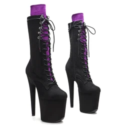 Leecabe  20CM/8inch Newest Suede Upper  Pole dancing shoes High Heel platform heels Pole Dancing boot