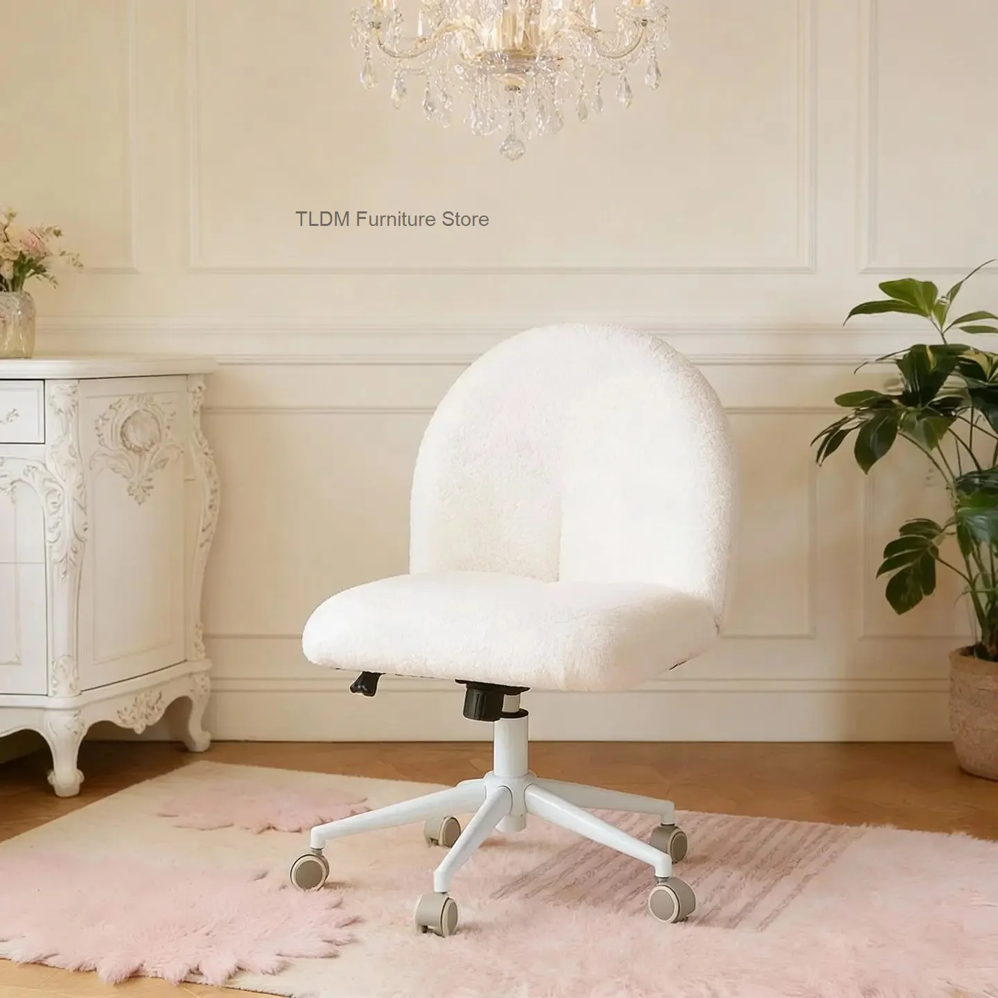 Swivel Ergonomic Support, Office with Chair Height for Chair Home Back - Perfect Adjustable for Bedroom Makeup & Study