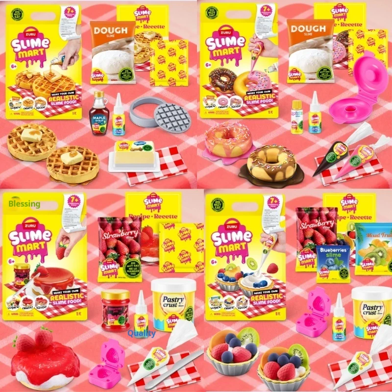 ZURU SLIME MART Shopping Basket Burger Pizza Slime Simulation Food Toy Set Blind Box Kitchen Play Sensory DIY Stress Relief Toy