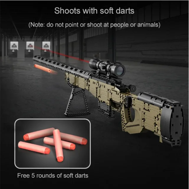 Hoogwaardige lens Cada City Police Militaire AWM Sniper Rifle serie Bouwstenen WO2 Voor Aanvalsgeweer Steentjes Speelgoed Kindercadeau