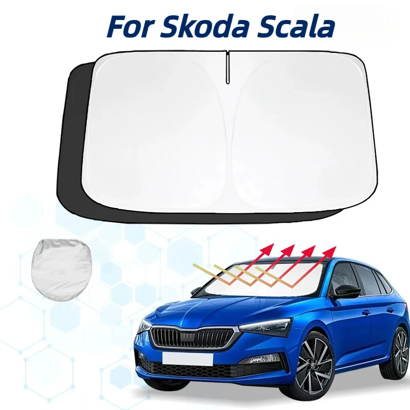 

Для Skoda Scala лобовое стекло солнцезащитный козырек солнцезащитный козырек протектор складные блоки УФ-лучи держит ваш автомобильный охладитель