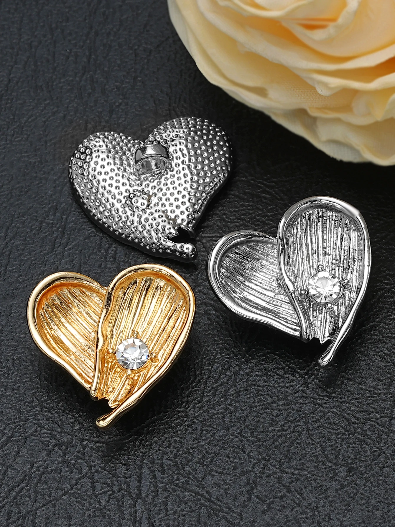 

10/15 шт./упак. 20 мм Изысканная личность, разбитое сердце, инкрустированные стразами, металлические пуговицы, одежда, багаж, ювелирные аксессуары