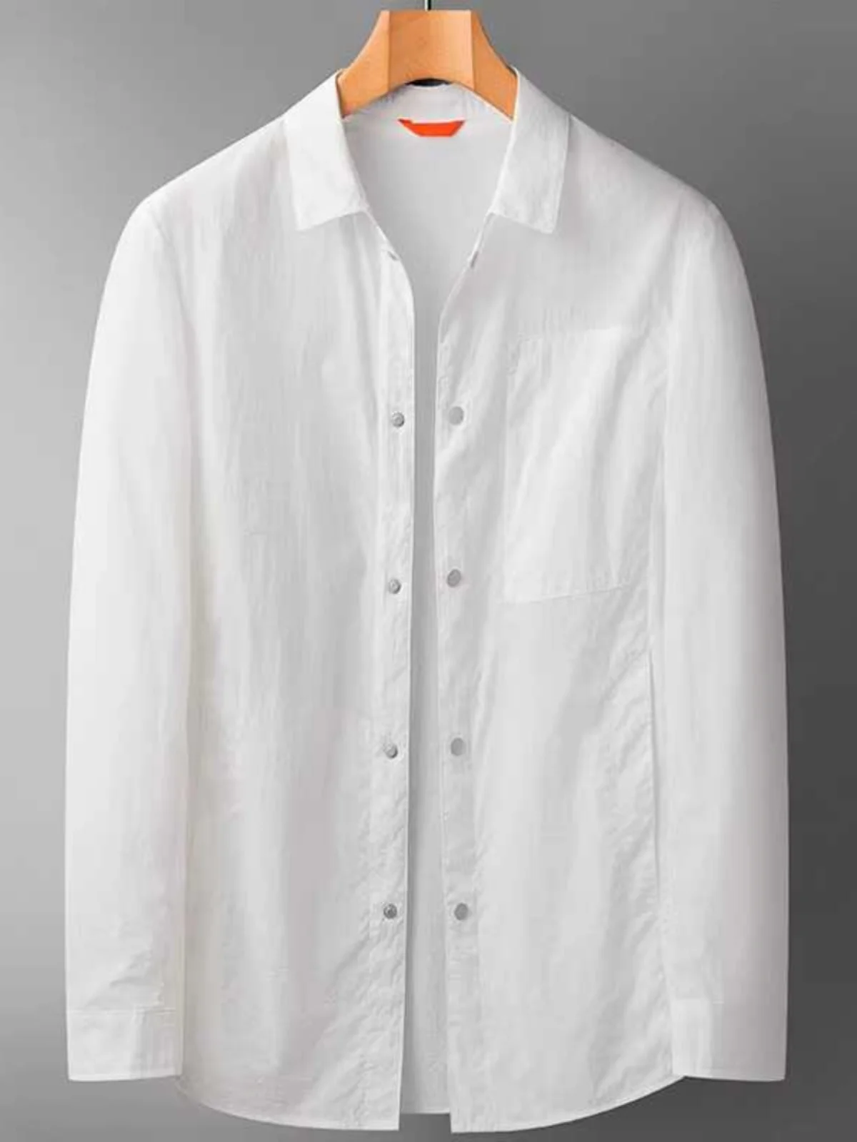 

Lightweight Breathable Men's Summer Sun Protection Jaet White Ice Silk Outerwear Spring Autumn Loose Fit Simple Sle Long ...