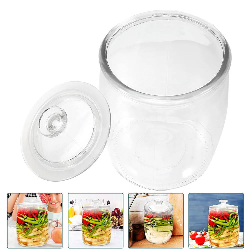 

Glass Pickle Jar Reusable Airtight Sealing Storage Container Clear Vegetable Pickle Holder Household Food Fermenting Jar