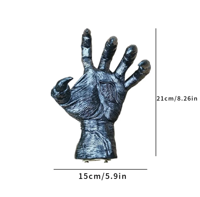 Halloween Horror Style Resin Wall Sculpture Creepy Claw Demon Hand Wall Mount Decor Gothic Spooky Hand Ornament for Home Bar
