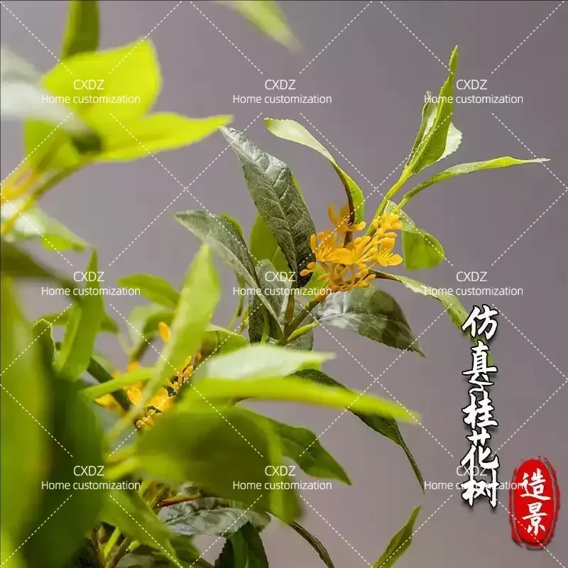 Custom Simulated Osmanthus Tree Indoor Outdoor Floor to Ceiling Landscape Green Plant Hotel Lobby Decorative Bionic Tree
