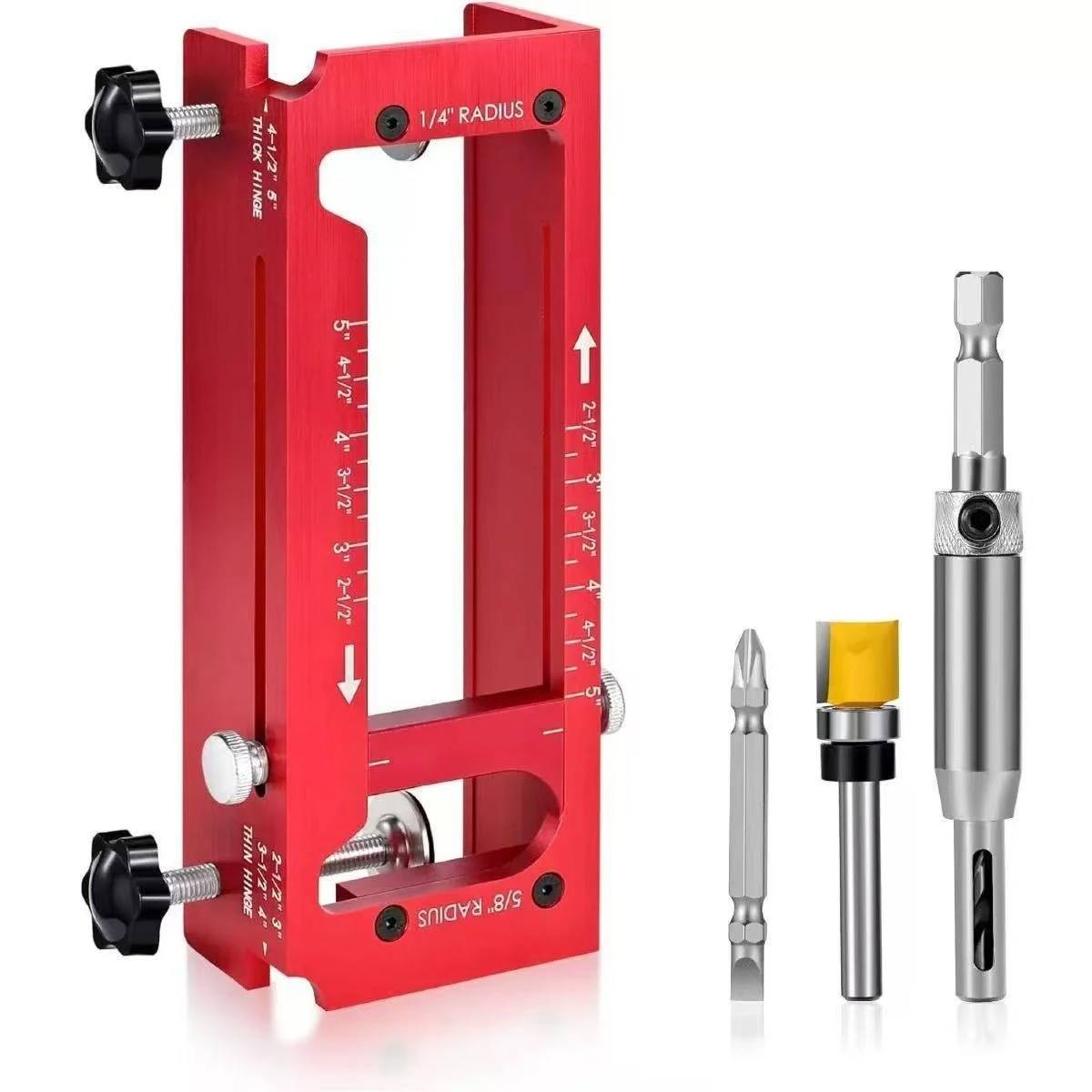 2-In-1 Positioning Punch, Aluminum Alloy Door Hinge Mounting Kit, Door Hinge Punch Positioner