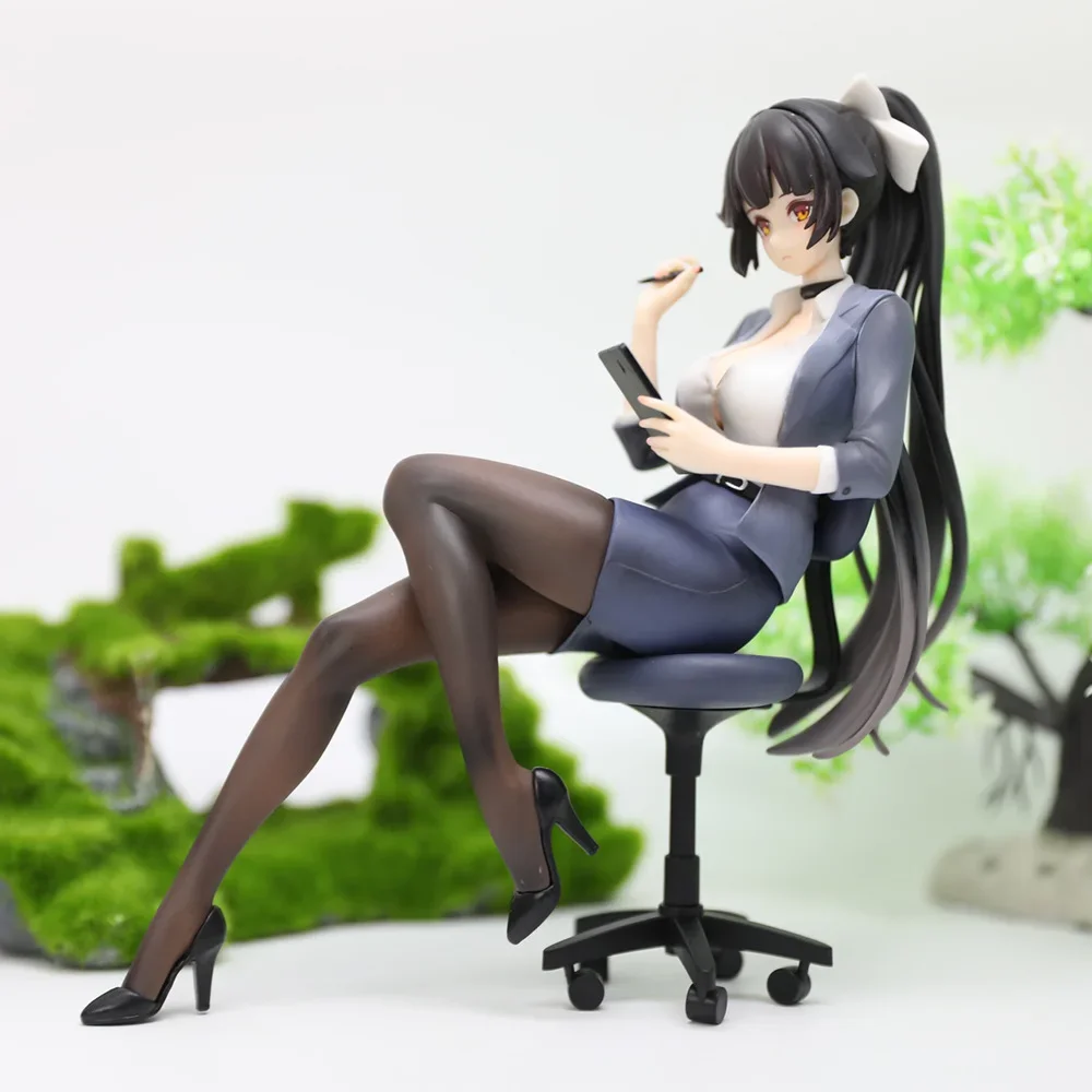 18 سنتيمتر سكرتيرة تاكاو أزور لين الشكل لطيف أنيمي فتاة نموذج رف الكتب عرض ديكور تحصيل المشهد الشكل تحصيل هدية