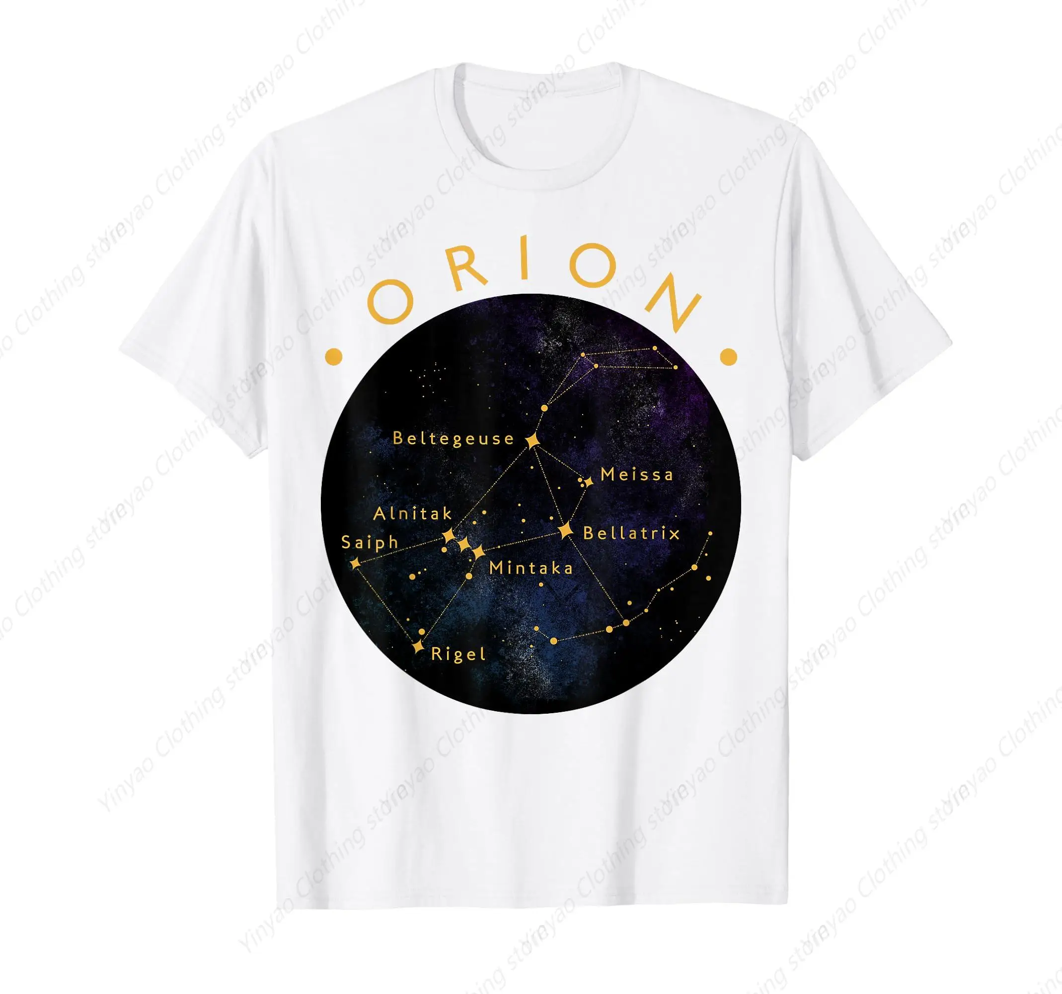 Orion Astronomy Enthusiast Stargazing Printed T-Shirt Cool And Fun White Pure Cotton Casual Shirt