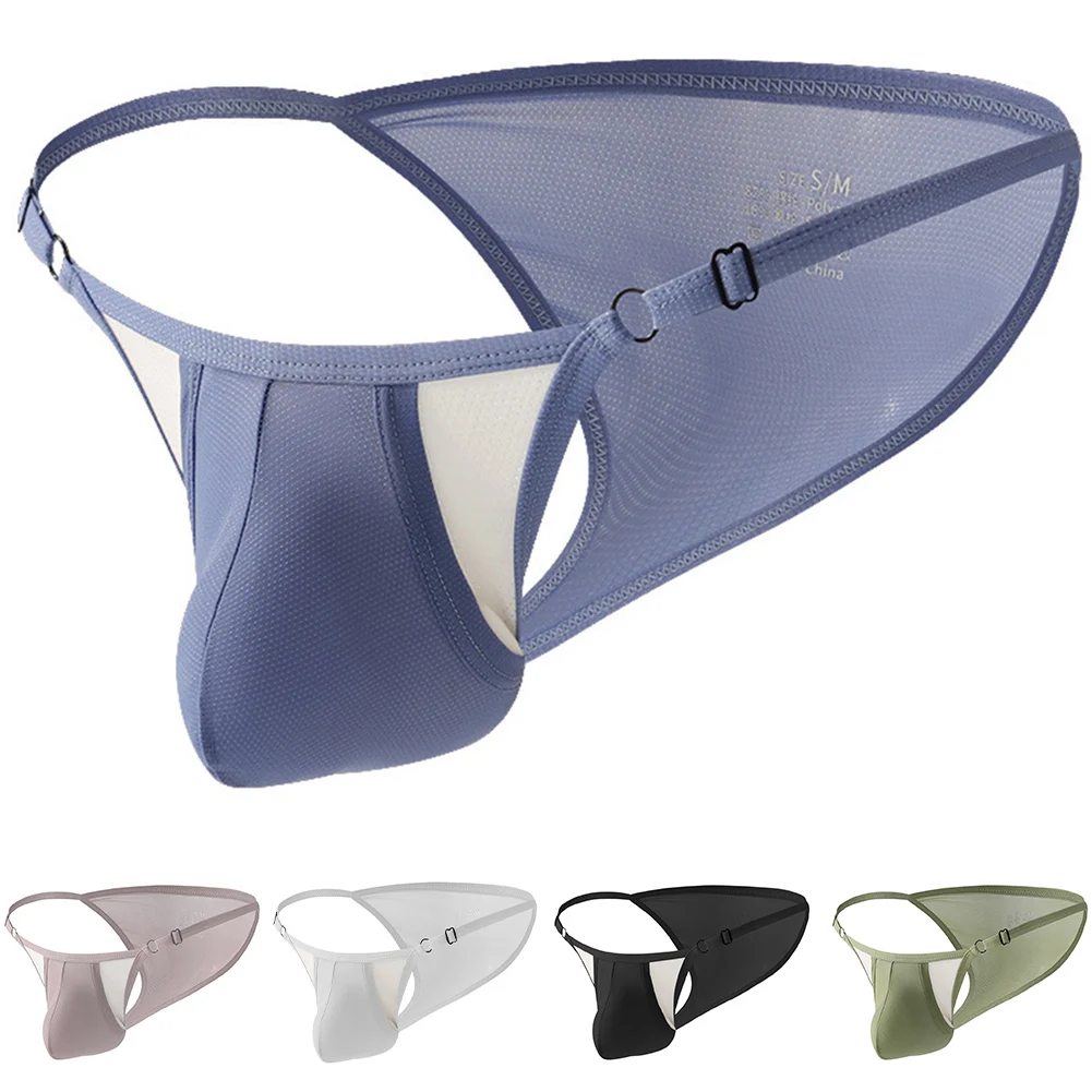 

1x Men Ice Silk Bulge Pouch Sexy Briefs Breathable Underpant Low Rise High Fork Thin Panties Underwear