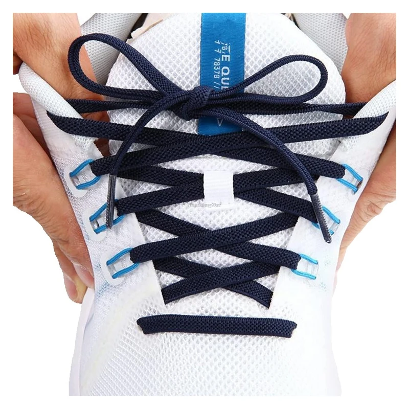 1 Paar elastische, flache, klassische 7 mm breite Schnürsenkel für Kinder und Erwachsene, Gummi-Schnürsenkel, klassische Sneakers, Schnürsenkel, Schuhzubehör