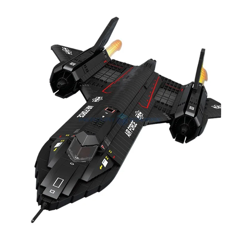 SR71 Fighter Aircraft Plane Model Bricks MOC 33041 Transportation Vehicle Military Air Force Building Blocks Toy Gift Aldult Kid