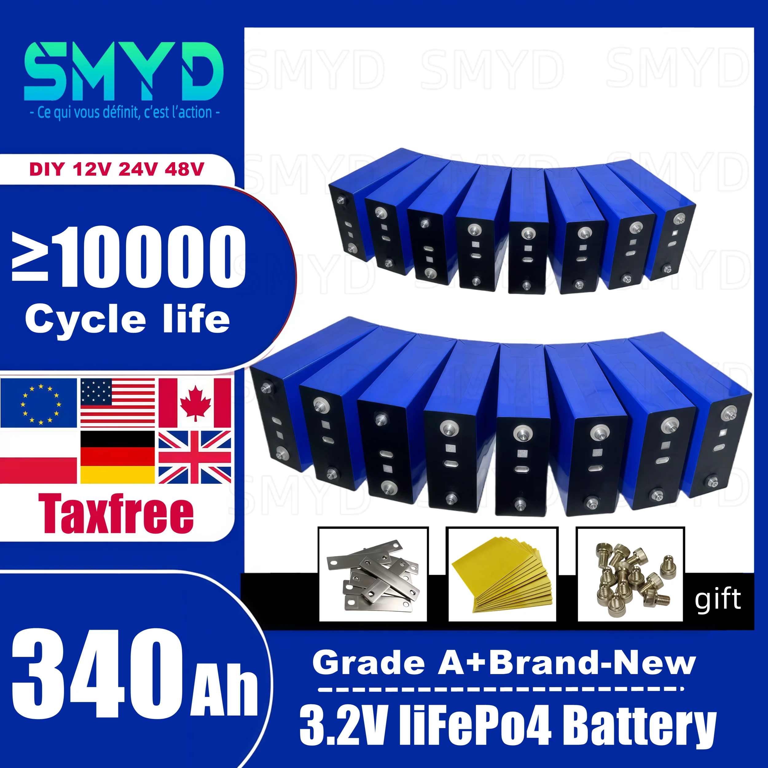 100% New 3.2V 340AH…