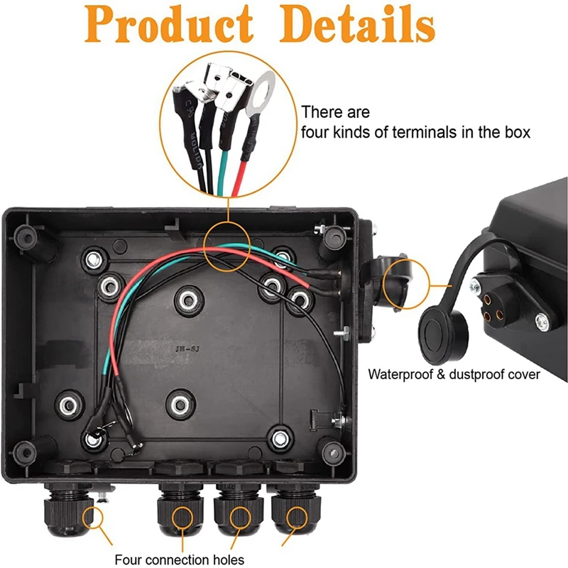 Winch Solenoid Relay Control Contactor Box for 8000-17000Lbs Electric ATV UTV Winch 12V-A07G view 4