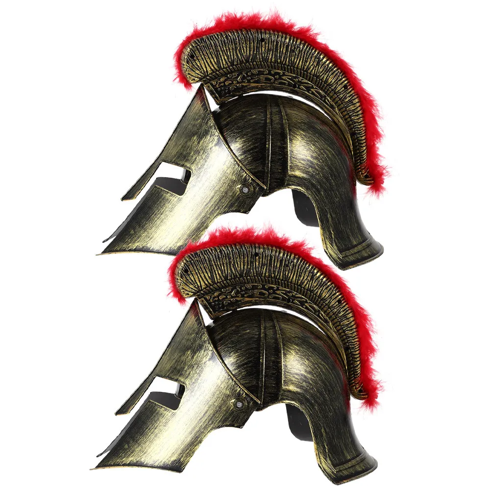 2Pcs Roman Detailed Medieval Knight Ancient Soldier Headwear Cosplay Costume Party Role Play Prop